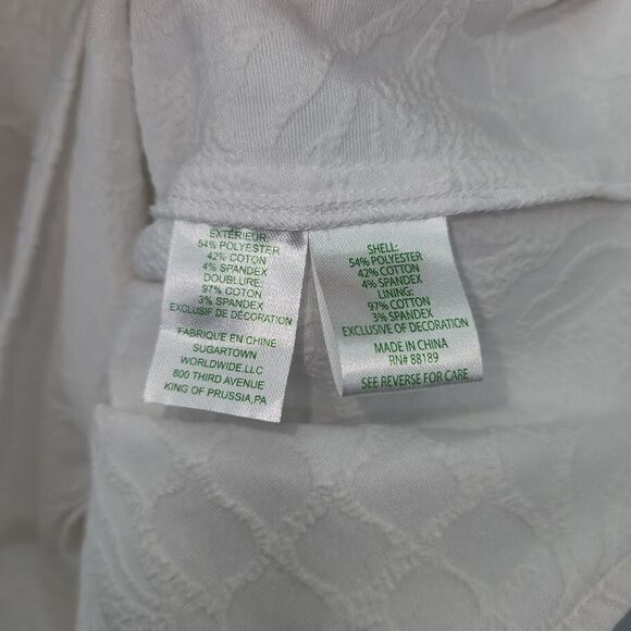 Lilly Pulitzer Kipton Ruffle Romper OneShoulder White Pineapple Jacquard Size 14 - Picture 5 of 5